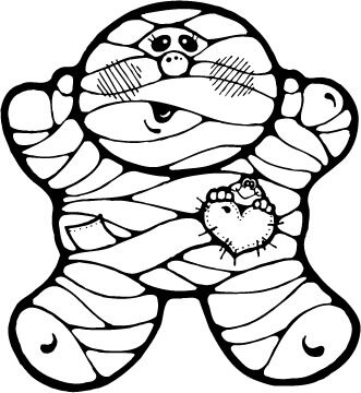 Cartoon Mummy Coloring Page